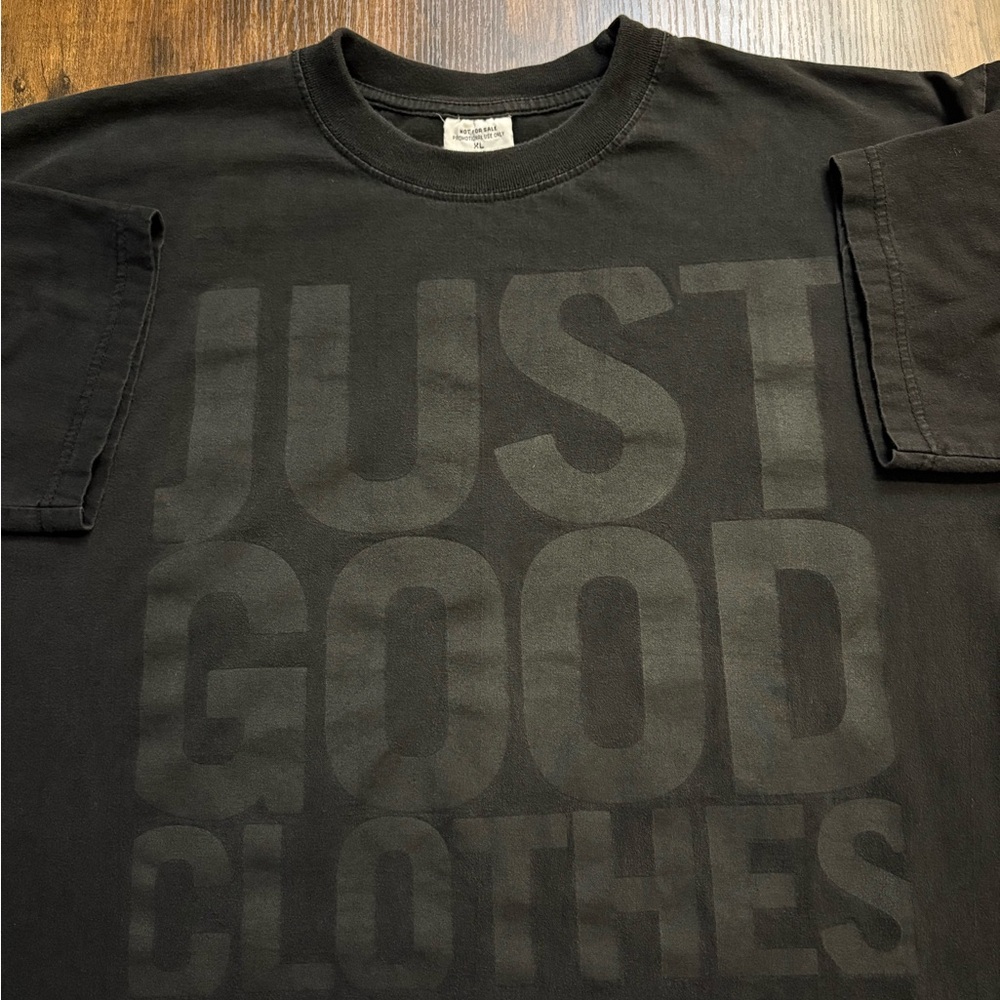 Marlboro Classics VTG late 90s Y2K tonal black “Just Good Clothes” promo t-shirt